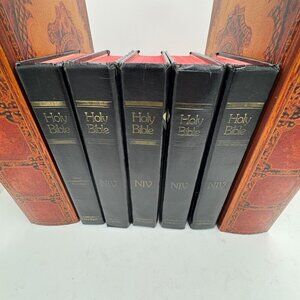 Lot of 5 Holy Bible NIV Hardcover 1977 International Bible Society Black Books